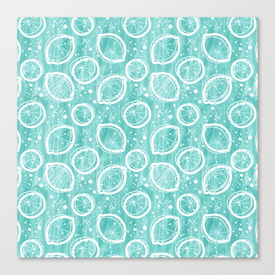 Atomic Lemonade_Cerulean and White Canvas Print