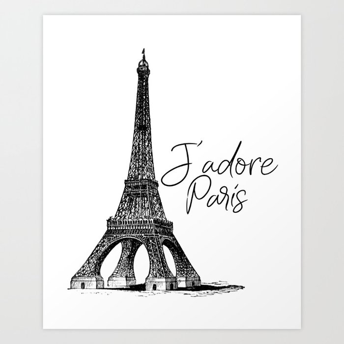 Typographic Art J Adore Paris Typography Wall Printable Print By Nikolajovanovic