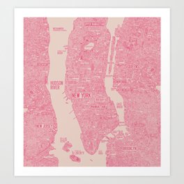 New York map Art Print