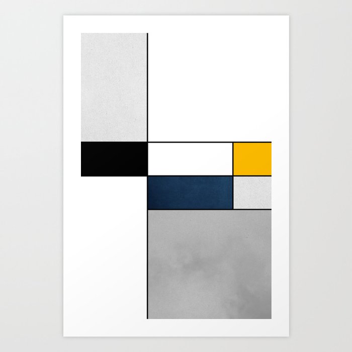 Geometric Modern Minimalist Mondrian Style Graphic Design #455b Art Print