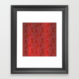 Red Orange Silk Metallic Floral Modern Collection Framed Art Print