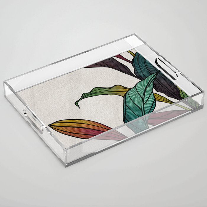 Exotic Colorful Leaves No. 1 Acrylic Tray