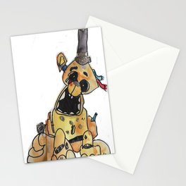 Original watercolor of Gold Freddy FNAF inspired Stationery Cards