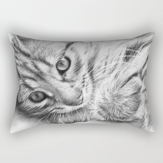 Cat Kitten Dawing Rectangular Pillow