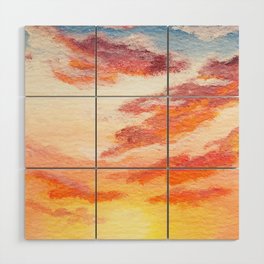 pantone sunset clouds Wood Wall Art