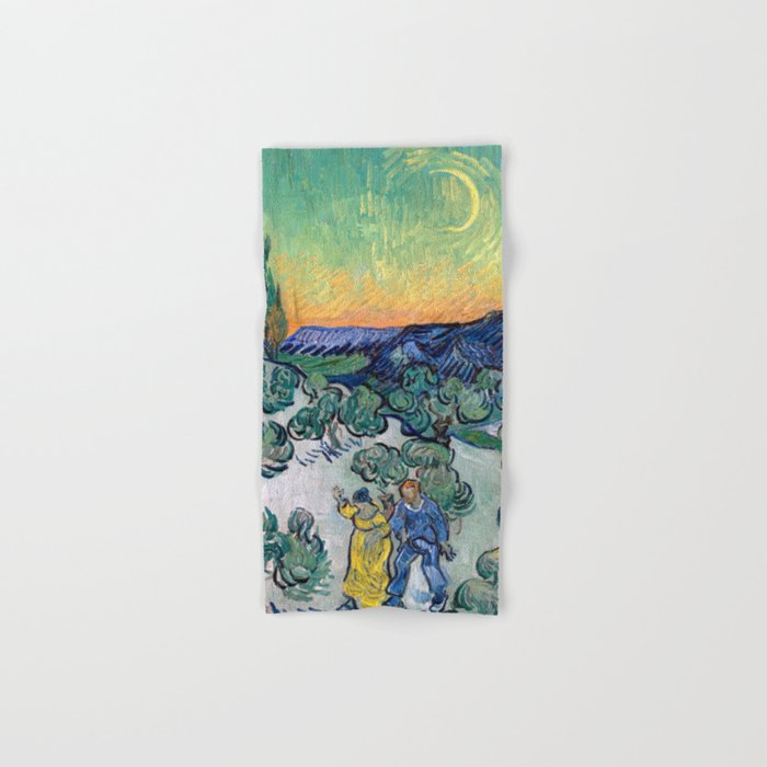 Couple Walking among Olive Trees, Vincent Van Gogh Hand & Bath Towel