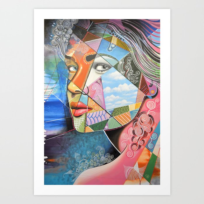 Abstract Art Portrait Female Woman Painting Sincerely Art