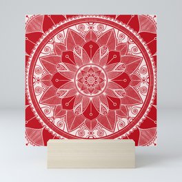 Holly Berry and White Mandala 4 Mini Art Print