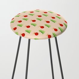 Christmas Pattern Watercolor Bauble Tree Counter Stool