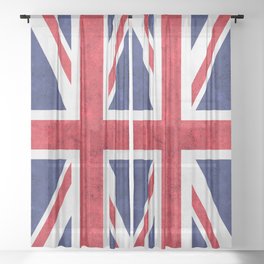 Union Jack British Flag Royal Union Flag of the United Kingdom Great Britain  Sheer Curtain