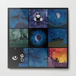Scenes from "To the Moon and Back" Metal Print | Night, Stills, Scenes, Stopmotion, Watercolor, Stars, Compilation, Forestanimals, Moon, Nature 
