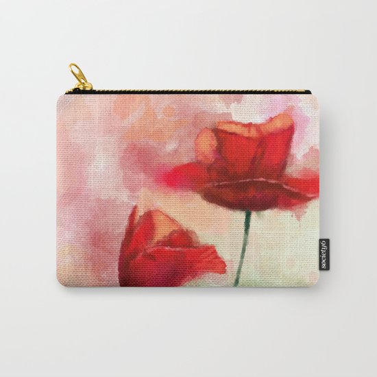 Red Poppy watercolor painting Carry-All Pouch