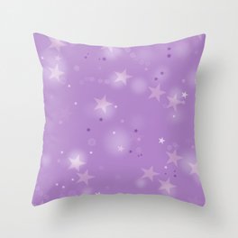 Purple Stars in the Night Sky Throw Pillow | Violet, Stars, Astronomy, Pattern, Graphicstars, Purple, Starpattern, Ultraviolet, Purplestars, Glowingstars 