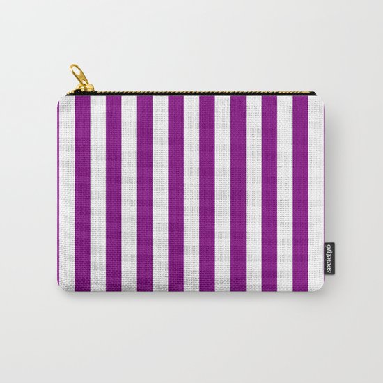 Vertical Stripes (Purple/White) Carry-All Pouch