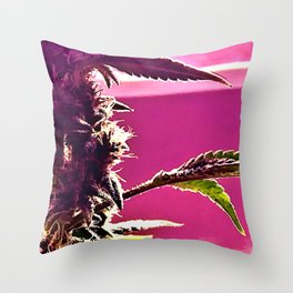 Cannabis Profile in Pink Throw Pillow