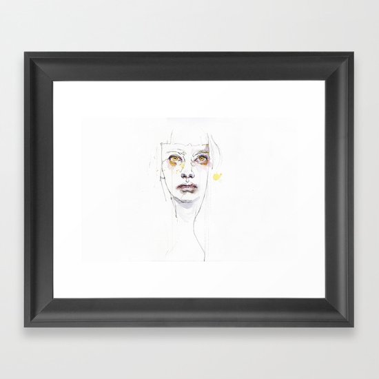 Golden eyes girl Framed Art Print