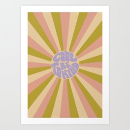 Cool to be Kind - Lilac, Green, Off-white Art Print