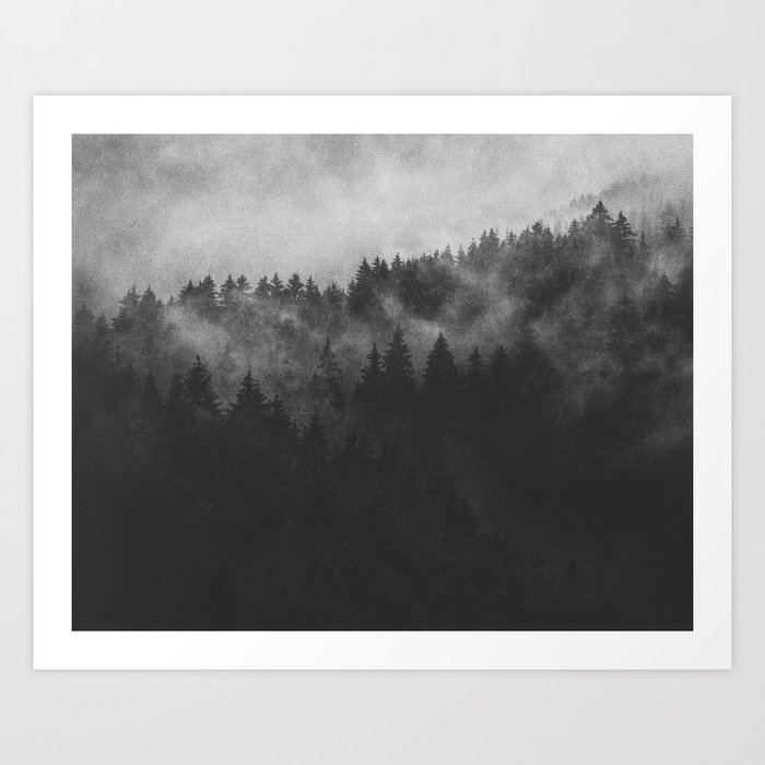 Excuse Me, I'm Lost // Late Night Dark Techno Tape Loop Grooves Move Any Mountain In A Foggy Forest Art Print