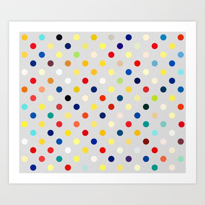 Random Multicolor Polka Dots Art Print