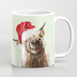 Christmas Highland Cow in Green Mug