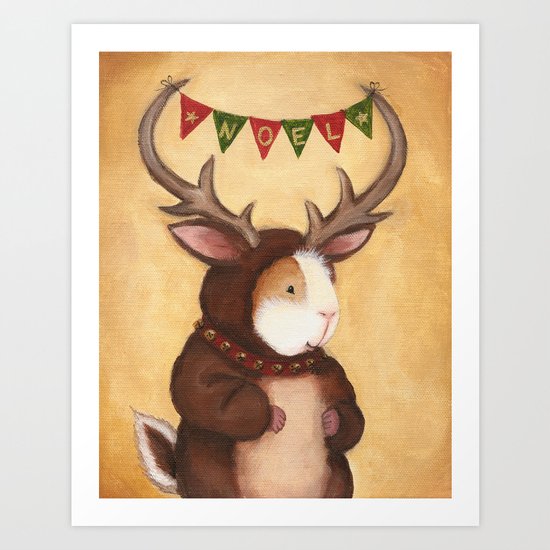 Ferdie the Reindeer Peeg Art Print