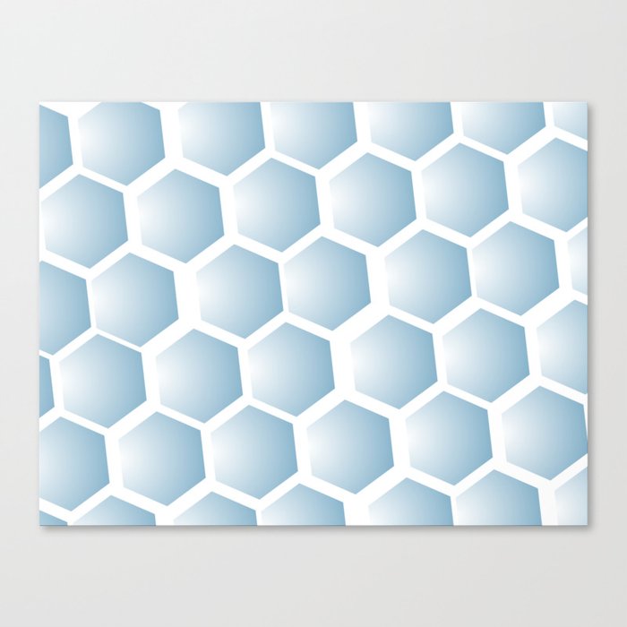 Light Blue Ombre Hexagons Honeycomb Texture Canvas Print By Anjchang