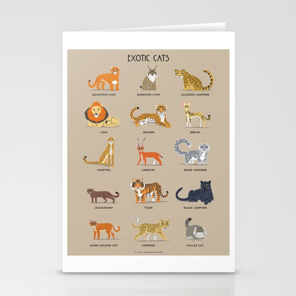 Exotic Cats Stationery Cards