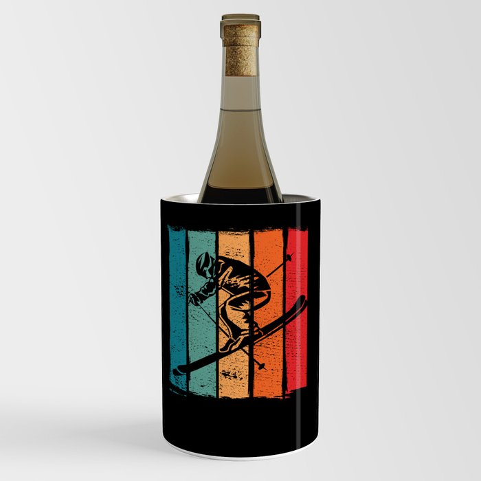 Vintage Skiing Winter Sports Skier Racing Wine Chiller