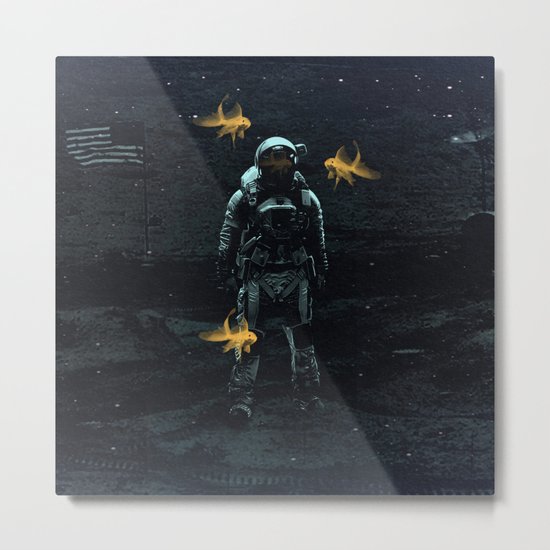 Space goldfish Metal Print