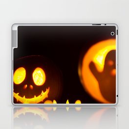 Halloween Jack O' Lantern and Ghost Figure Laptop Skin