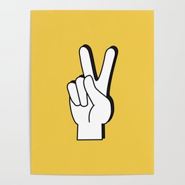 Peace Sign yellow Poster