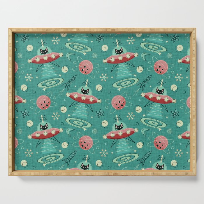 Atomic Cats in Space - ©studioxtine Serving Tray