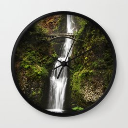 Multnomah Falls, located in the Columbia River Gorge - Color Photo Wall Clock