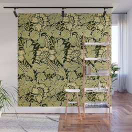 William Morris Anemone Green Leaves and Flowers Wall Mural