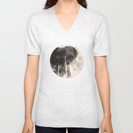 The Elephant in The Moon Unisex V-Neck