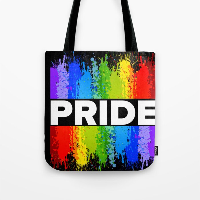  Tote Bag LGBTQ Pride Rainbow Print, Large Capacity