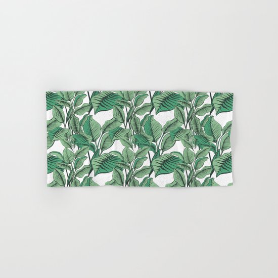 Exotic Tropical Banana Palm Leaf Print Hand & Bath Towel