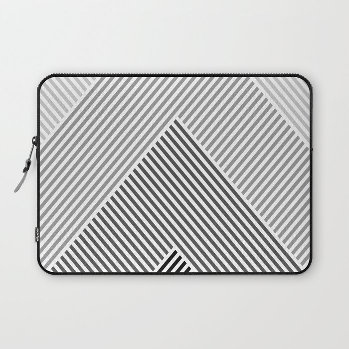Shades of Grey Abstract geometric pattern Laptop Sleeve