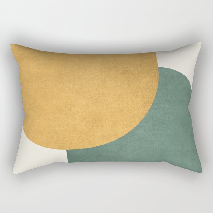 Halfmoon Colorblock 2 - Gold Green  Rectangular Pillow