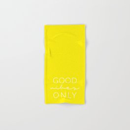 Good Vibes Only Yellow White Hand & Bath Towel