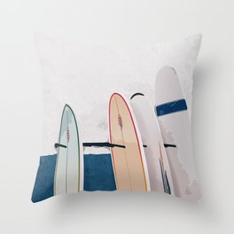 Taghazout Surfboards Throw Pillow | Boards, Wall, Concrete, Print, Village, Surfboards, Graphicdesign, Taghazout, Surf, Morocco 