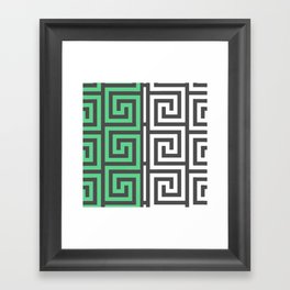 Green Geometric Shapes Framed Art Print