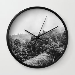 Forest in the Fog | Black and White | Travel Photography Wall Clock