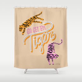 Go Get 'Em Tiger – Melon Shower Curtain
