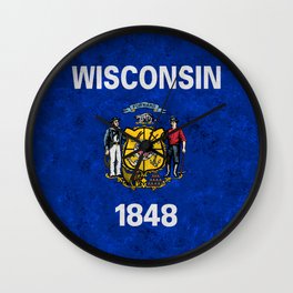 Flag of Wisconsin US Flags State Banner Standard Colors Wall Clock