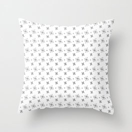 Black and White Snowflake Pattern Throw Pillow