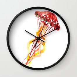 Jellyfish, Red, orange, Yellow design Wall Clock