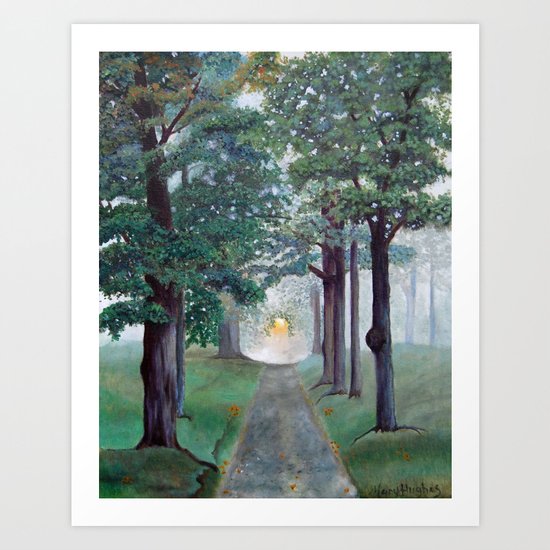 Peaceful Path Tree Painting Art Print