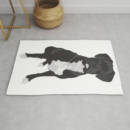 The Black & White Boxer Rug | Vector, Boxer, Pet, Art, White, Puppy, Drawing, Black, Dog, Canine 
