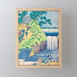 Falls of Aoigaoka in the Eastern Capital, 1833-1834 by Katsushika Hokusai Framed Mini Art Print